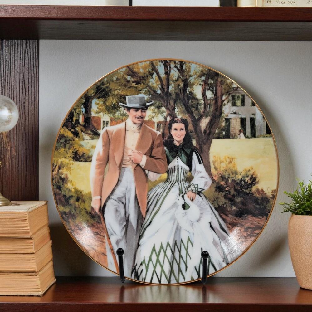 Gone with the Wind Collector Plate Home To Tara Scarlett Rhett 1989 with Box